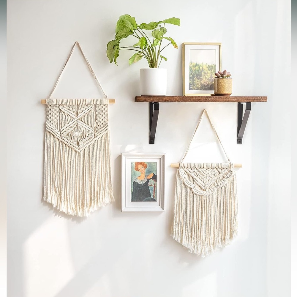 ✨2 PCS Macrame Wall Hanging Boho Decor for Bedroom, Nursery, Dorm or Living Room